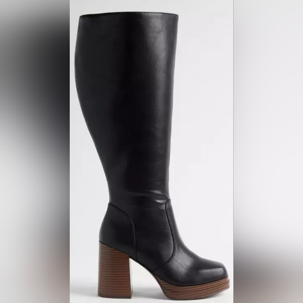 Wide Calf Platform Knee Boot